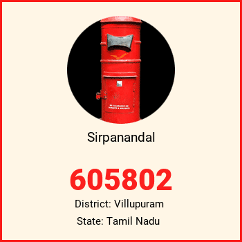Sirpanandal pin code, district Villupuram in Tamil Nadu