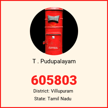 T . Pudupalayam pin code, district Villupuram in Tamil Nadu