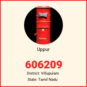 Uppur pin code, district Villupuram in Tamil Nadu