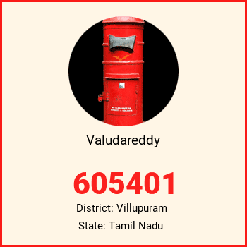 Valudareddy pin code, district Villupuram in Tamil Nadu