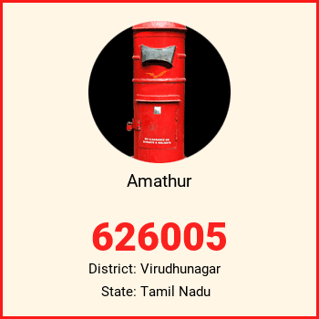 Amathur pin code, district Virudhunagar in Tamil Nadu