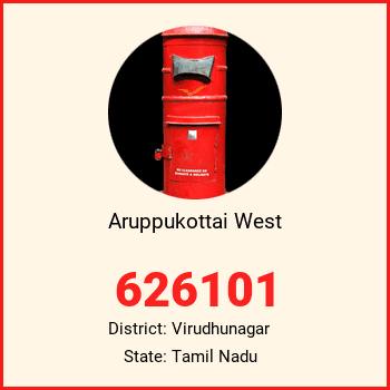 Aruppukottai West pin code, district Virudhunagar in Tamil Nadu