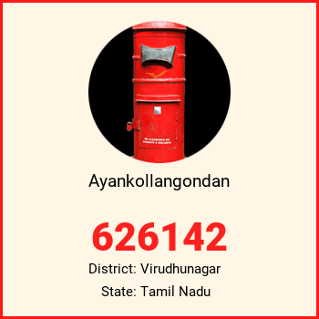 Ayankollangondan pin code, district Virudhunagar in Tamil Nadu