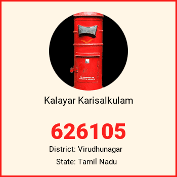 Kalayar Karisalkulam pin code, district Virudhunagar in Tamil Nadu