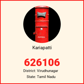 Kariapatti pin code, district Virudhunagar in Tamil Nadu