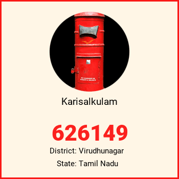 Karisalkulam pin code, district Virudhunagar in Tamil Nadu