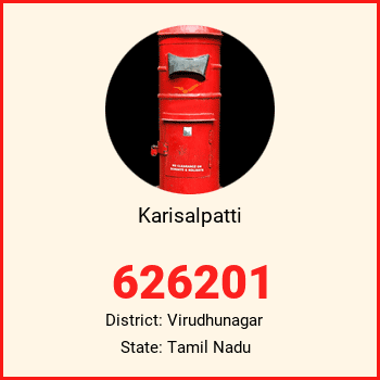 Karisalpatti pin code, district Virudhunagar in Tamil Nadu