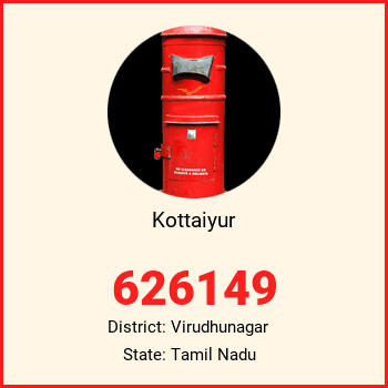 Kottaiyur pin code, district Virudhunagar in Tamil Nadu