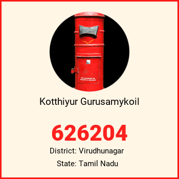 Kotthiyur Gurusamykoil pin code, district Virudhunagar in Tamil Nadu