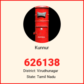 Kunnur pin code, district Virudhunagar in Tamil Nadu