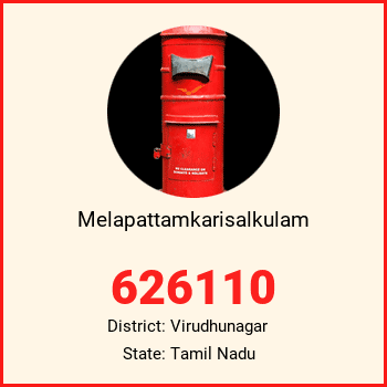Melapattamkarisalkulam pin code, district Virudhunagar in Tamil Nadu