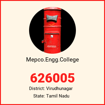 Mepco.Engg.College pin code, district Virudhunagar in Tamil Nadu