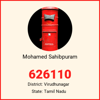 Mohamed Sahibpuram pin code, district Virudhunagar in Tamil Nadu