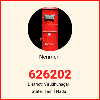 Nenmeni pin code, district Virudhunagar in Tamil Nadu