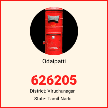 Odaipatti pin code, district Virudhunagar in Tamil Nadu