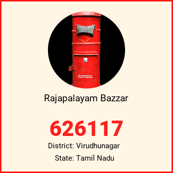 Rajapalayam Bazzar pin code, district Virudhunagar in Tamil Nadu