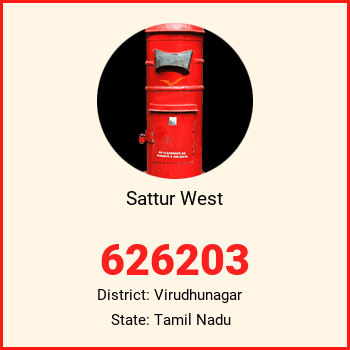 Sattur West pin code, district Virudhunagar in Tamil Nadu