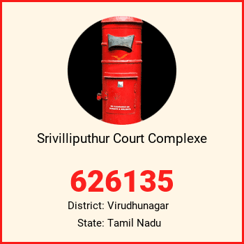 Srivilliputhur Court Complexe pin code, district Virudhunagar in Tamil Nadu
