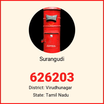 Surangudi pin code, district Virudhunagar in Tamil Nadu