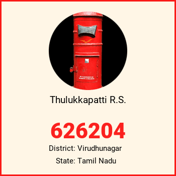Thulukkapatti R.S. pin code, district Virudhunagar in Tamil Nadu