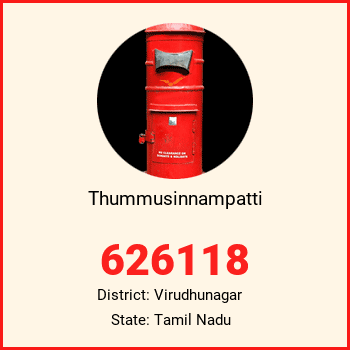 Thummusinnampatti pin code, district Virudhunagar in Tamil Nadu
