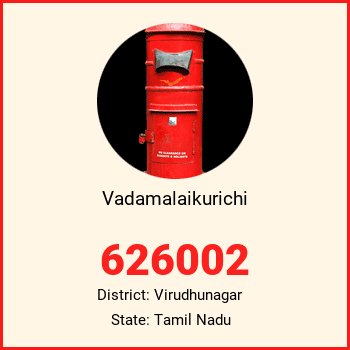 Vadamalaikurichi pin code, district Virudhunagar in Tamil Nadu