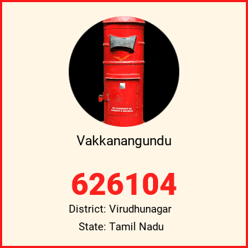 Vakkanangundu pin code, district Virudhunagar in Tamil Nadu