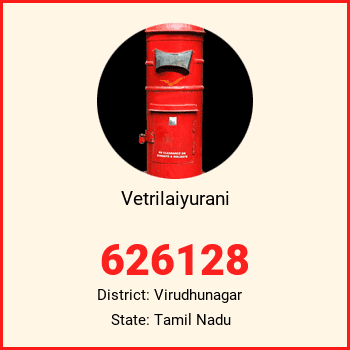 Vetrilaiyurani pin code, district Virudhunagar in Tamil Nadu