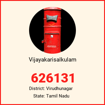 Vijayakarisalkulam pin code, district Virudhunagar in Tamil Nadu