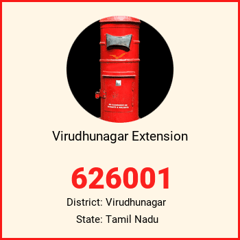 Virudhunagar Extension pin code, district Virudhunagar in Tamil Nadu