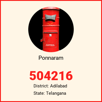 Ponnaram pin code, district Adilabad in Telangana