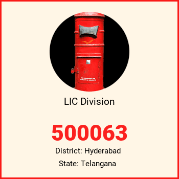 LIC Division pin code, district Hyderabad in Telangana