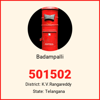 Badampalli pin code, district K.V.Rangareddy in Telangana