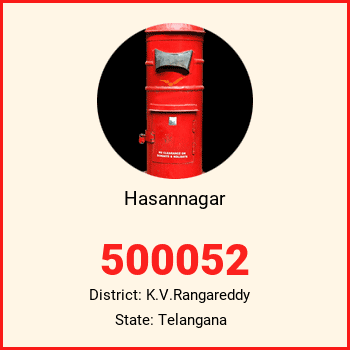 Hasannagar pin code, district K.V.Rangareddy in Telangana