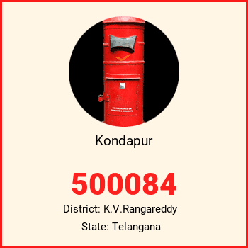 Kondapur pin code, district K.V.Rangareddy in Telangana
