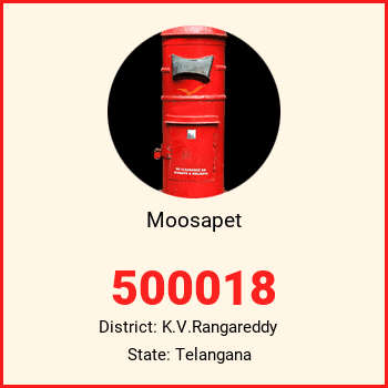 Moosapet pin code, district K.V.Rangareddy in Telangana