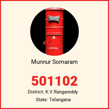 Munnur Somaram pin code, district K.V.Rangareddy in Telangana