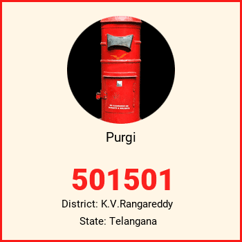 Purgi pin code, district K.V.Rangareddy in Telangana