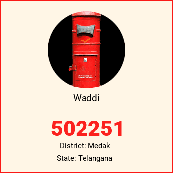 Waddi pin code, district Medak in Telangana