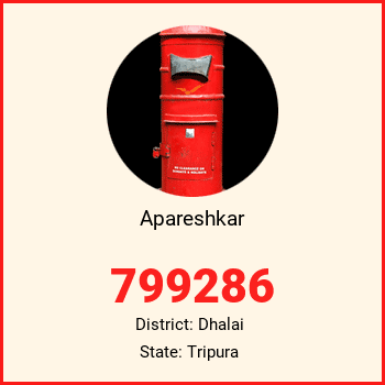 Apareshkar pin code, district Dhalai in Tripura