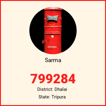 Sarma pin code, district Dhalai in Tripura