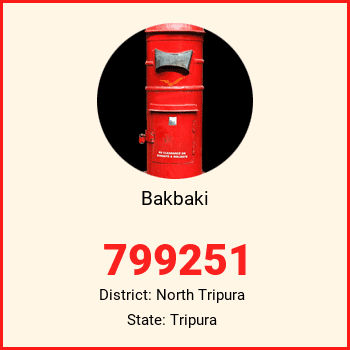 Bakbaki pin code, district North Tripura in Tripura
