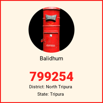 Balidhum pin code, district North Tripura in Tripura