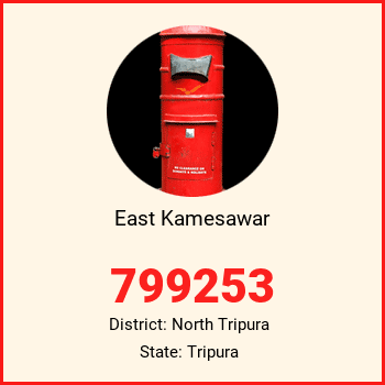 East Kamesawar pin code, district North Tripura in Tripura