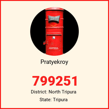 Pratyekroy pin code, district North Tripura in Tripura