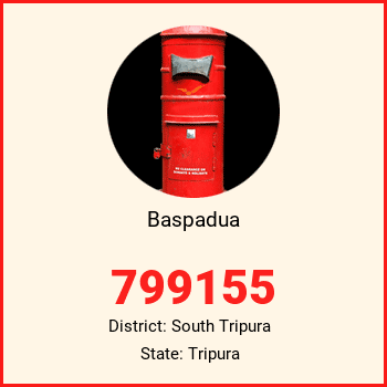 Baspadua pin code, district South Tripura in Tripura