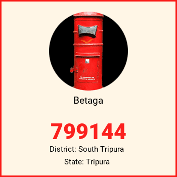 Betaga pin code, district South Tripura in Tripura