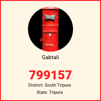Gabtali pin code, district South Tripura in Tripura