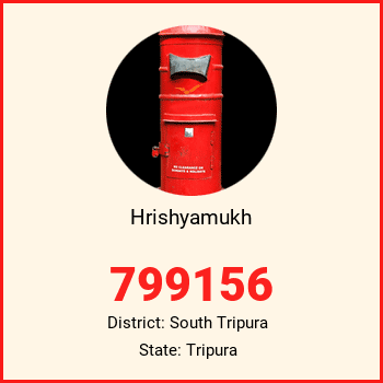Hrishyamukh pin code, district South Tripura in Tripura