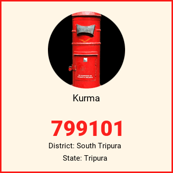 Kurma pin code, district South Tripura in Tripura